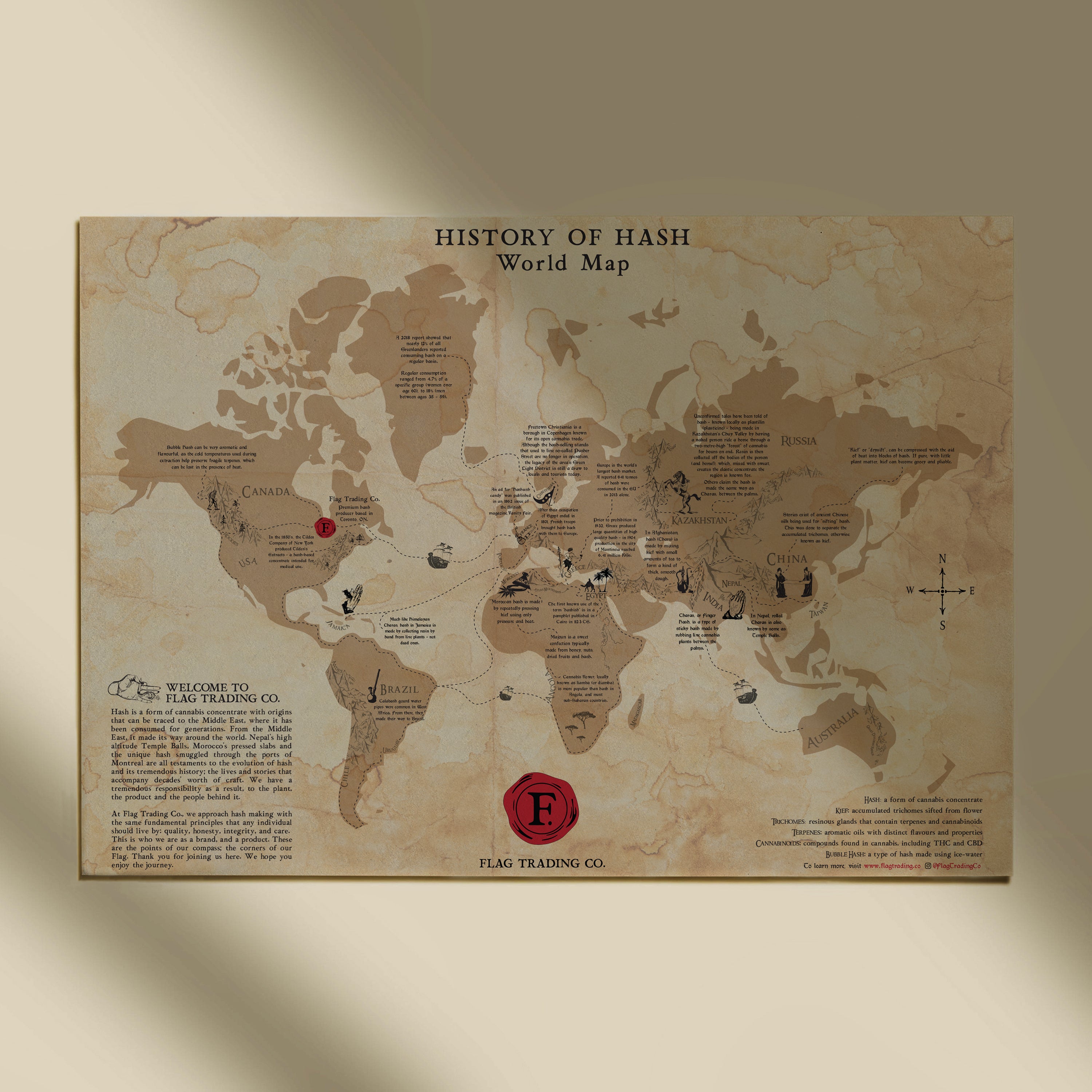 Flag Trading Co. - History of Hash World Map – CMG Brands Store